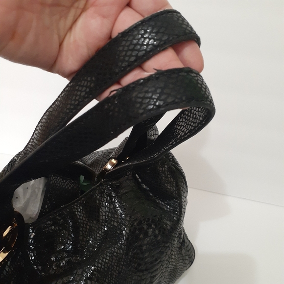 MK Black Handbag With Gold Accent - Picture 5 of 16